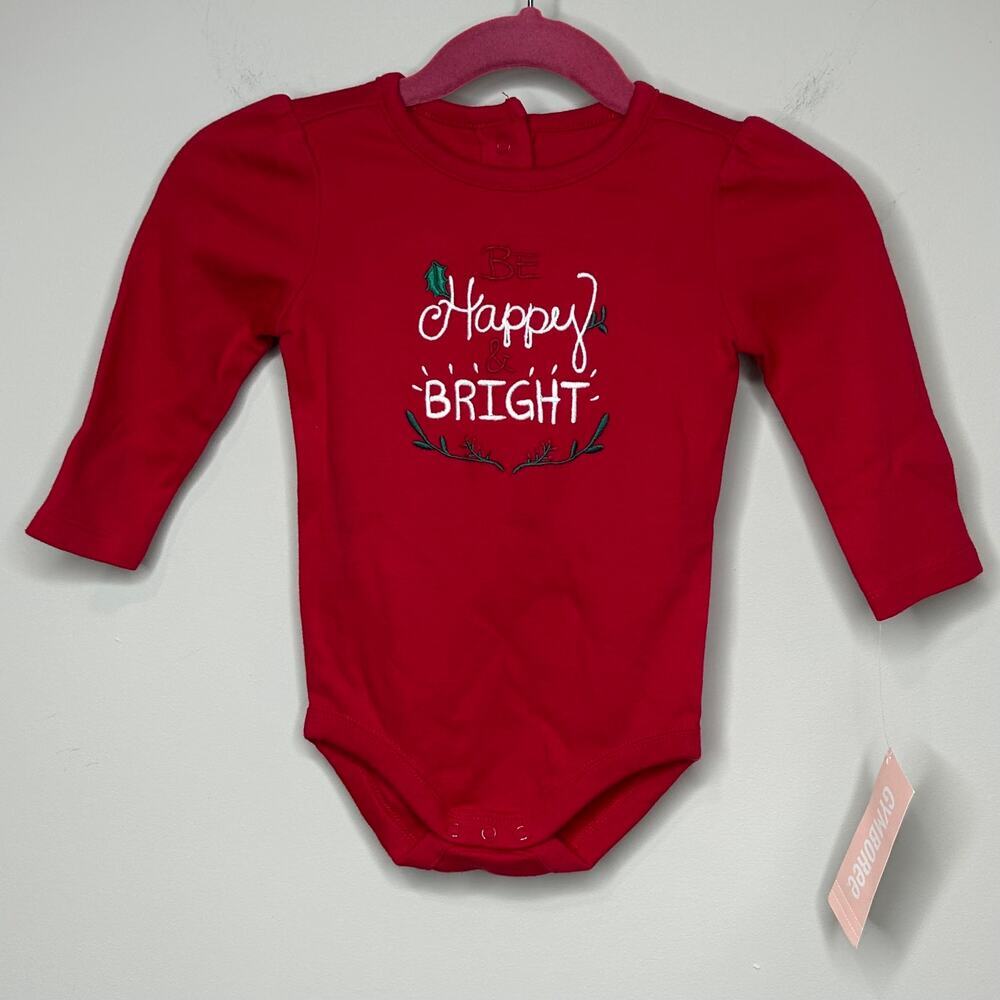 Gymboree "Be Merry & Bright" Red Bodysuit Size 6-12 Months NEW Christmas Holiday